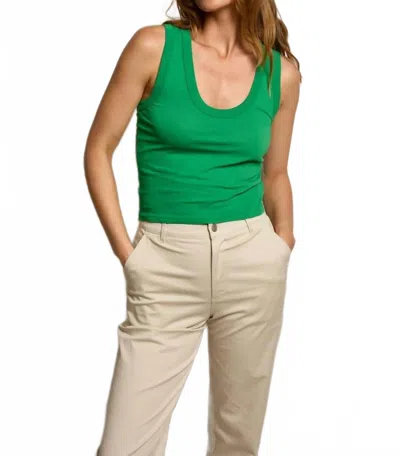 Perfectwhitetee Khara Crispy Cotton U-neck Tank Top In Grass In Green