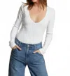 Perfectwhitetee Kitt Blondie Long Sleeve Tee In White In White