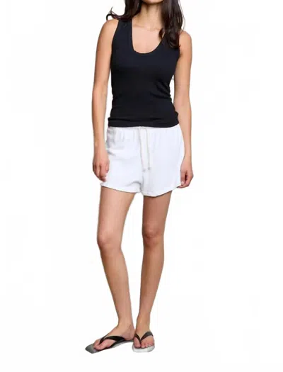 Perfectwhitetee Layla French Terry Shorts In White In Black