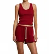 Perfectwhitetee Layla French Terry Sweat Shorts In Maple In Brown