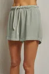 Perfectwhitetee Layla French Terry Sweat Shorts In Paris Rain In Gray