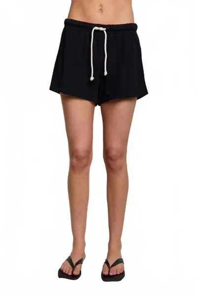 Perfectwhitetee Layla French Terry Sweat Shorts In True Black
