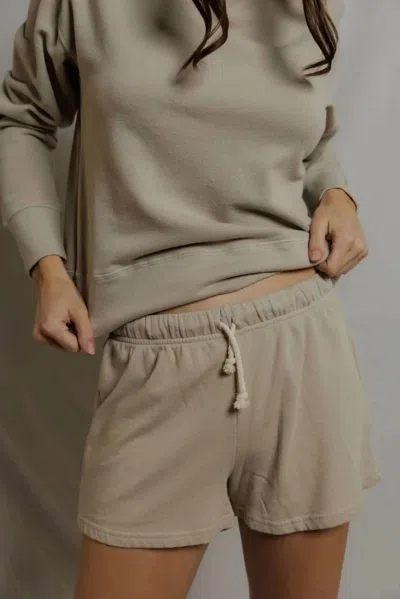 Perfectwhitetee Layla French Terry Sweatshort In Driftwood In Transparent