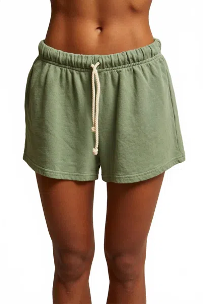 Perfectwhitetee Layla French Terry Sweatshorts In Aloe In Gold