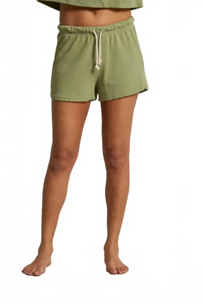 Perfectwhitetee Layla French Terry Sweatshorts In Oil Green