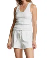 Perfectwhitetee Layla Shorts In Heather Grey In White