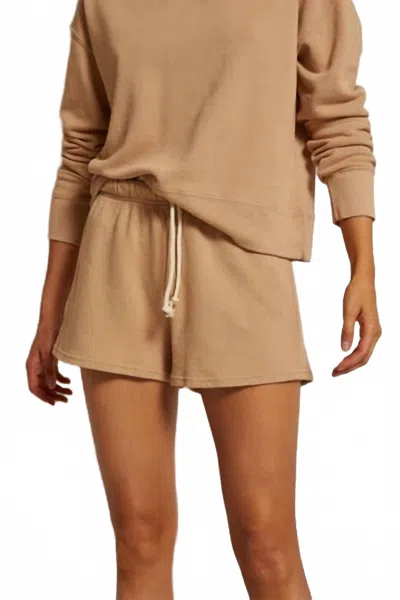 Perfectwhitetee Layla Terry Shorts In Dune In Brown