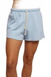 Perfectwhitetee Layla Terry Shorts In Sky Blue In Blue