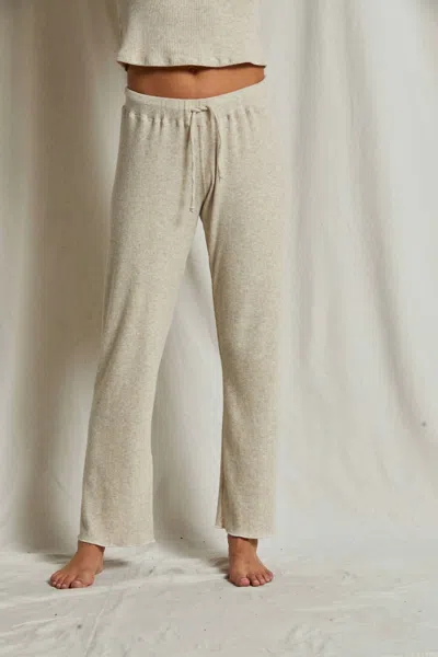 Perfectwhitetee Leann Sweater Rib Pants In Oatmeal