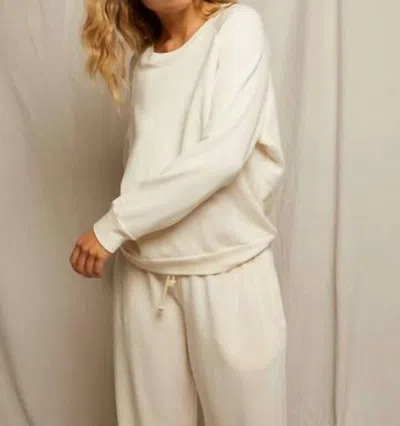 Perfectwhitetee Lennon Cotton Beach Sweatshirt In Bright Ivory