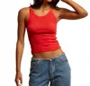Perfectwhitetee Lennox Cropped Tank Top In Poppy Red In Multi
