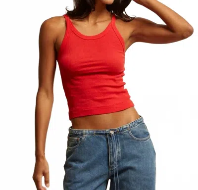 Perfectwhitetee Lennox Cropped Tank Top In Poppy Red In Multi