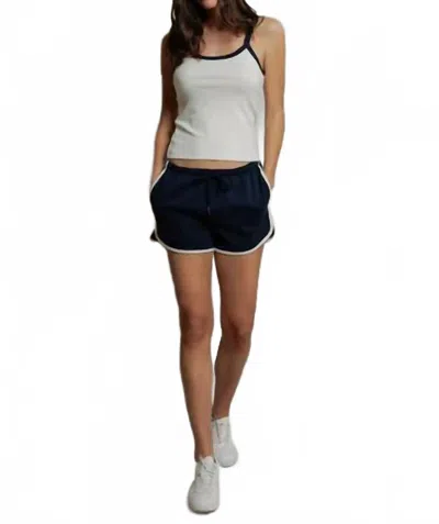 PERFECTWHITETEE LEO PUREFORM SPORTY SHORT IN NAVY/BRIGHT IVORY