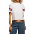 Perfectwhitetee Lexi Athletic Stripe Cotton Tee In White