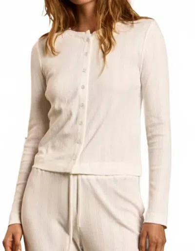 Perfectwhitetee Lila Long Sleeve Top In White In Neutral
