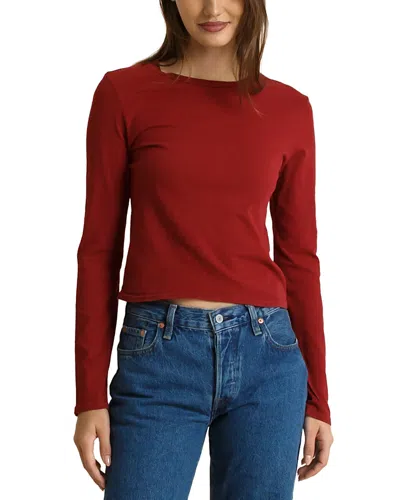 Perfectwhitetee Lisa Cotton Long Sleeve Tee In Brown