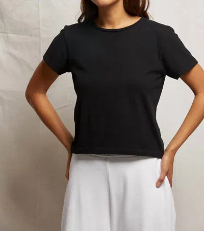 Perfectwhitetee Lisa Short Sleeve Tee In Black