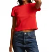Perfectwhitetee Lisa Short Sleeve Tee In Poppy Red In Red