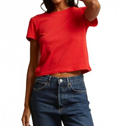 Perfectwhitetee Lisa Short Sleeve Tee In Poppy Red