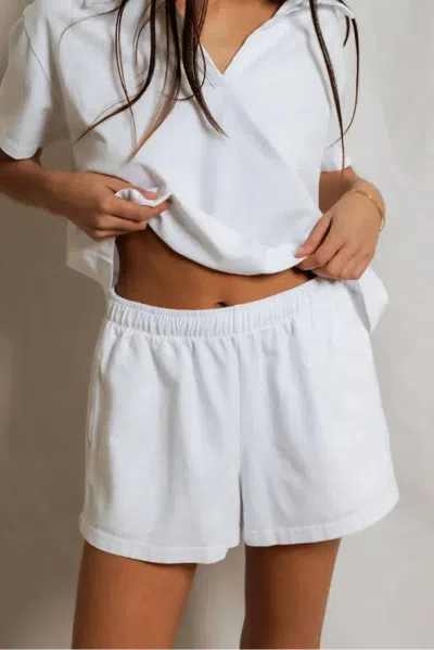 Perfectwhitetee Liz Tennessee Jersey Pull On Short In White