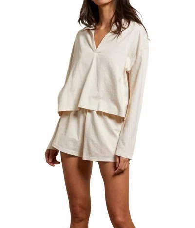 Perfectwhitetee Liz Tennessee Jersey Short In Sugar In Multi