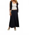 Perfectwhitetee Liza Slub Jersey Circular Maxi Skirt In Navy In Black