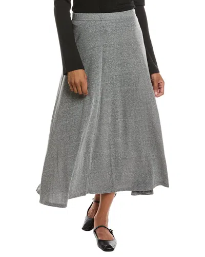 Perfectwhitetee Liza Slub Jersey Circular Skirt In Gray