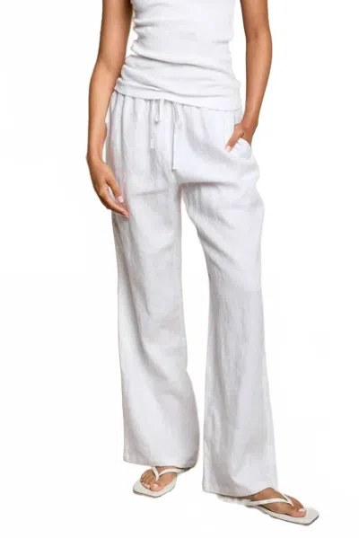 Perfectwhitetee Lorana Linen Drawstring Pant In White