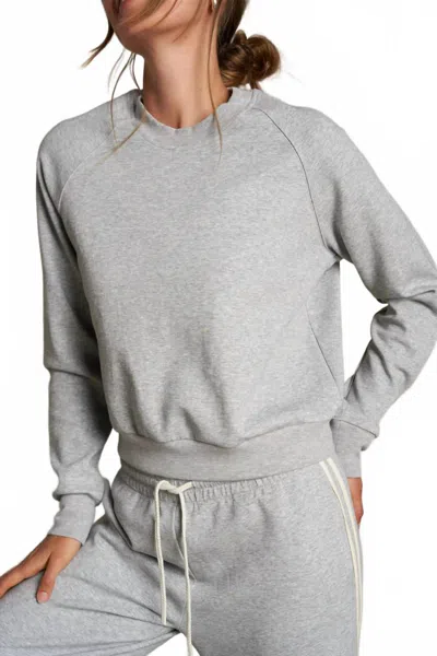 Perfectwhitetee Lucia Travel Long Sleeve Sweatshirt In Gray