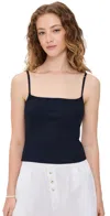 PERFECTWHITETEE LUCILE RIBBED SKINNY TANK NAVY