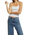 Perfectwhitetee Lucille Jersey Tank Top In White In White