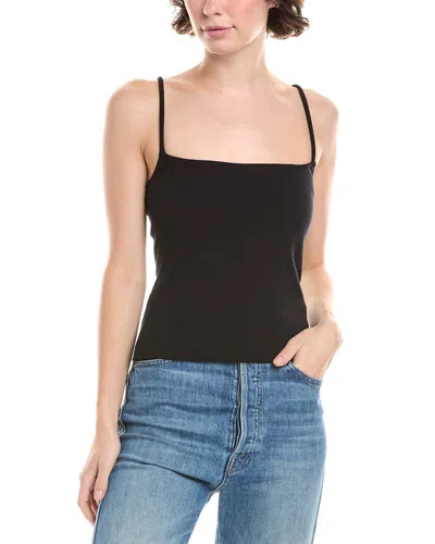 Perfectwhitetee Lucille Ribbed Skinny Tank In Black