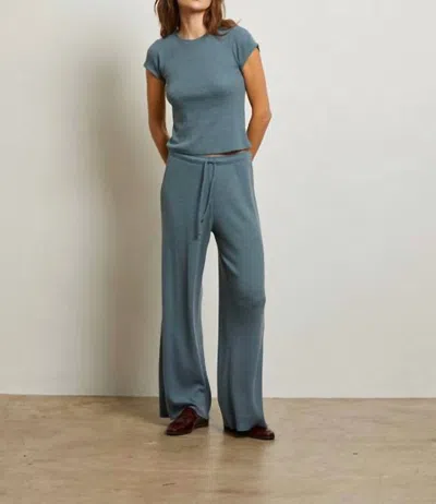 Perfectwhitetee Maddie Waffle Drawstring Pant In Slate