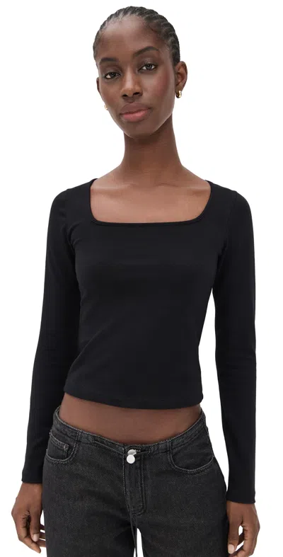 Perfectwhitetee Maeve 90's Jersey Top True Black