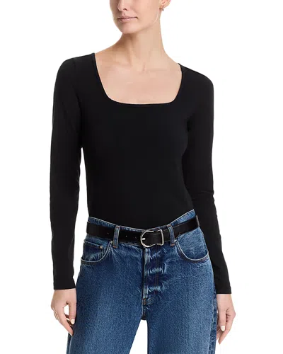Perfectwhitetee Maeve 90s Jersey Long Sleeve Tee In Black