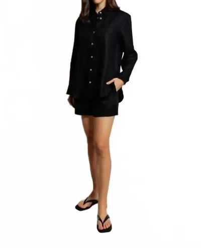 Perfectwhitetee Malin Linen Shorts In True Black