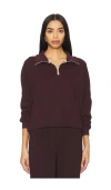 Perfectwhitetee Maren Half Zip In 블랙베리