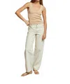Perfectwhitetee Maria Ribbed V Neck Tank Top In Sand Dune In Neutral