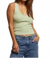 Perfectwhitetee Maria Structured Rib Tank In Pistachio