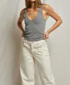 PERFECTWHITETEE MARIA TANK IN DARK HEATHER GREY