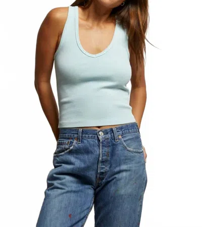 Perfectwhitetee Maria V-neck Tank In Iced Aqua In Blue