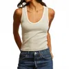 Perfectwhitetee Maria V-neck Tank In Navy Stripe In Multi