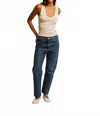 Perfectwhitetee Maria V Neck Tank Top In Navy Stripe In Neutral