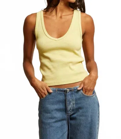 Perfectwhitetee Maria V Neck Tank Top In Banana In Yellow