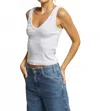Perfectwhitetee Maria V-neck Tank Top In White In White
