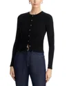 Perfectwhitetee Maureen Luxe Rib Fitted Cardigan In Black