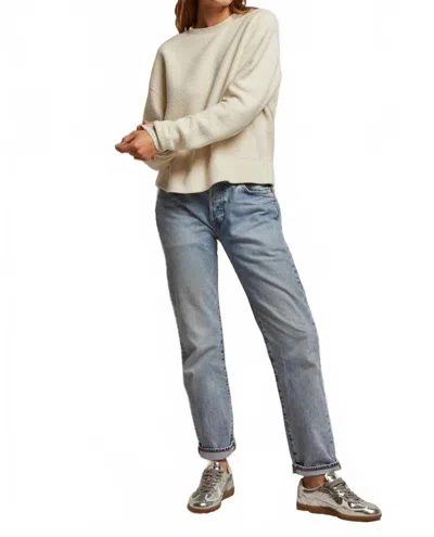 Perfectwhitetee Mayer Inside-out Fleece Sweatshirt In Oatmeal In White