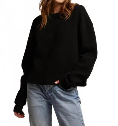 Perfectwhitetee Mayer Inside-out Fleece Sweatshirt In True Black