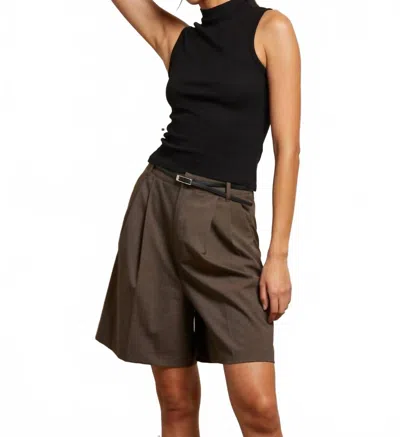 Perfectwhitetee Mel Luxe Rib Mock Neck Tank Top In True Black