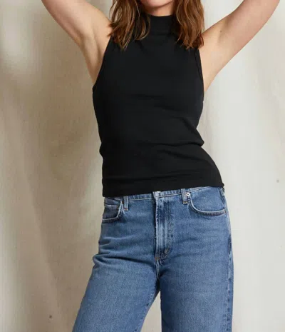 Perfectwhitetee Mel Mock Neck Tank In True Black